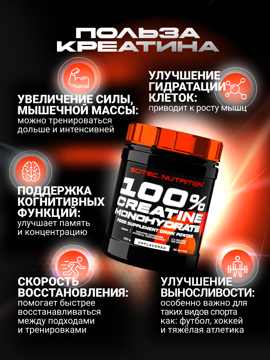 Scitec Nutrition 100% Creatinе Monohydrate 500 г (Банка)