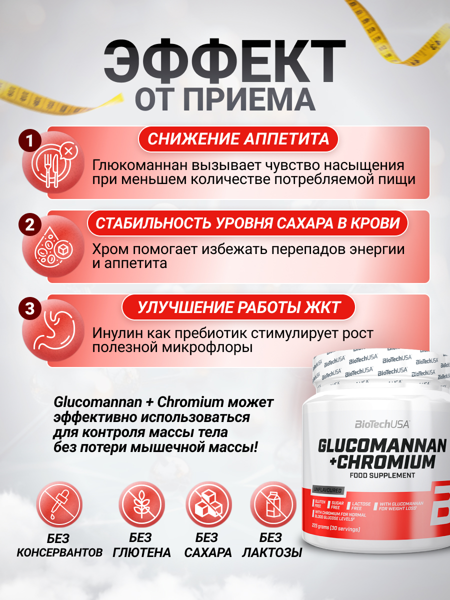 BioTechUSA Glucomannan + Chromium 225 г.