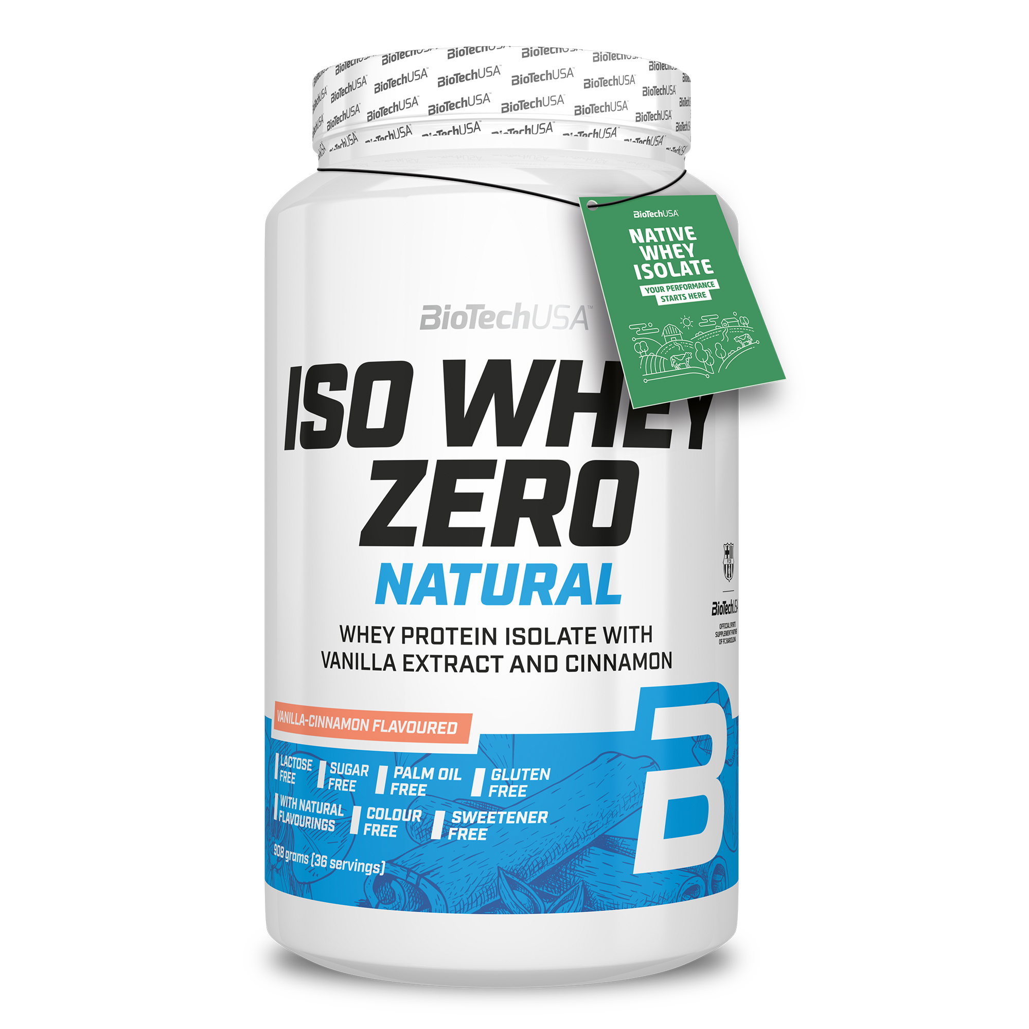 BioTechUSA Iso Whey Zero lactose free natural 908 г (Ваниль - корица)