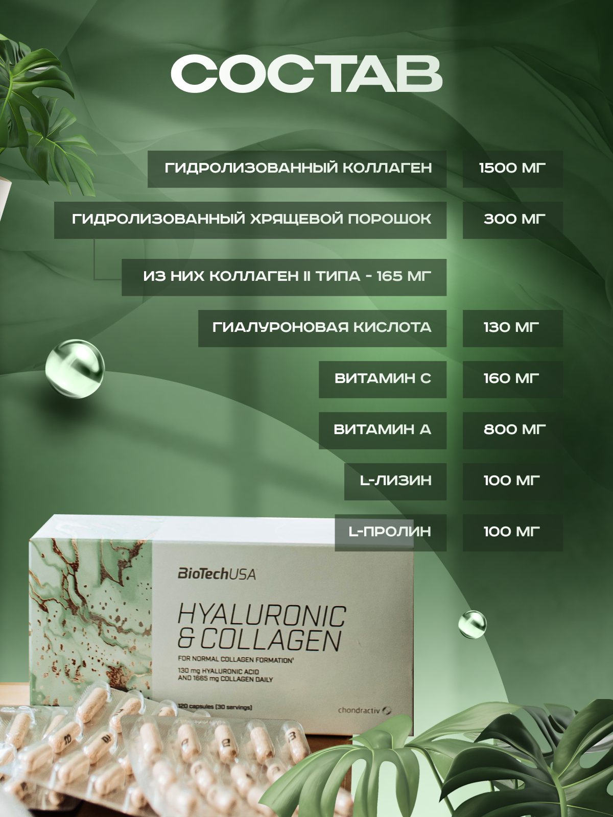 BioTechUSA Hyaluronic & Сollagen 120 к.