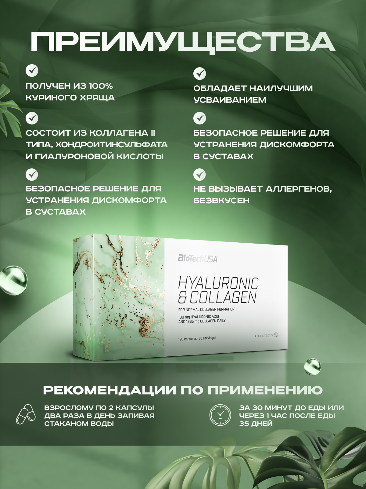 BioTechUSA Hyaluronic & Сollagen 120 к.