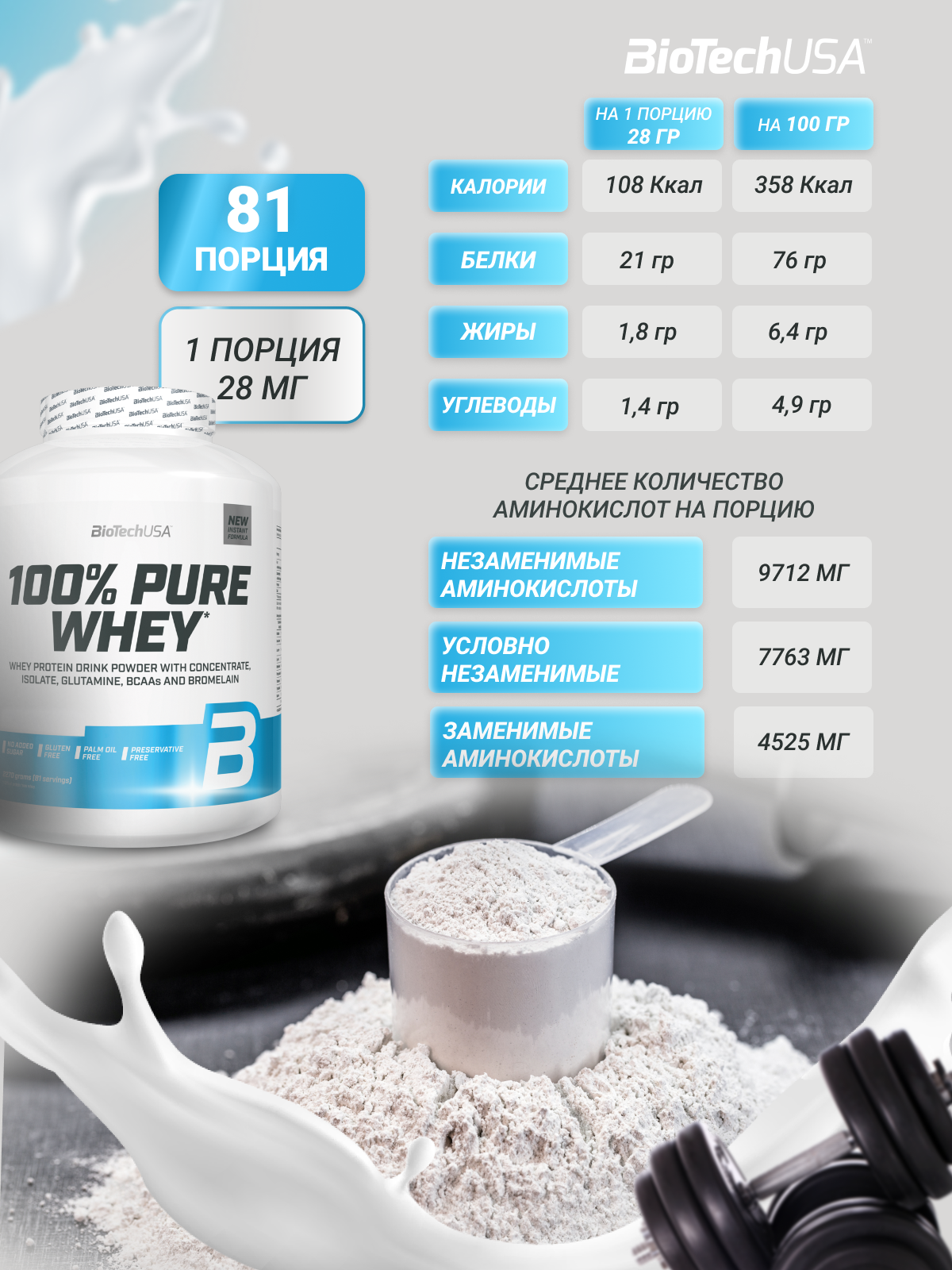 BioTechUSA 100% Pure Whey 2270 г.
