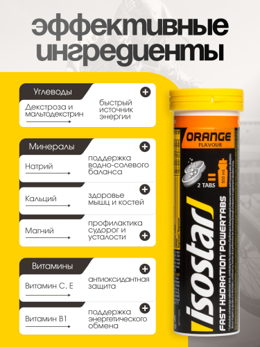 Isostar Powertabs Растворимые таблетки 10 таб. (Апельсин)