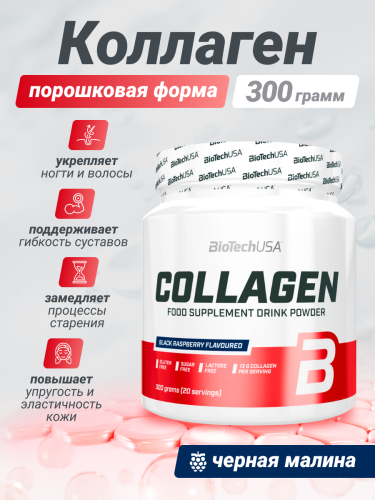 BioTechUSA Collagen 300 г. (Чёрная малина)