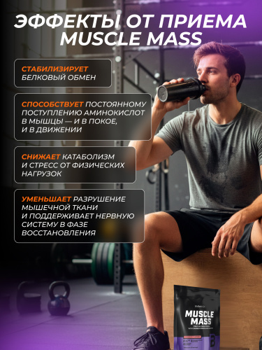 BioTechUSA Muscle Mass 1000 г. (Клубника)