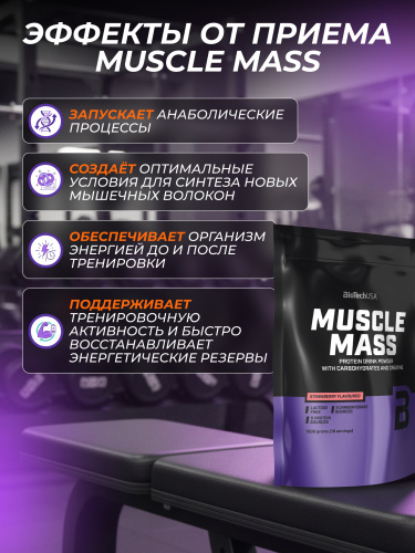 BioTechUSA Muscle Mass 1000 г. (Клубника)