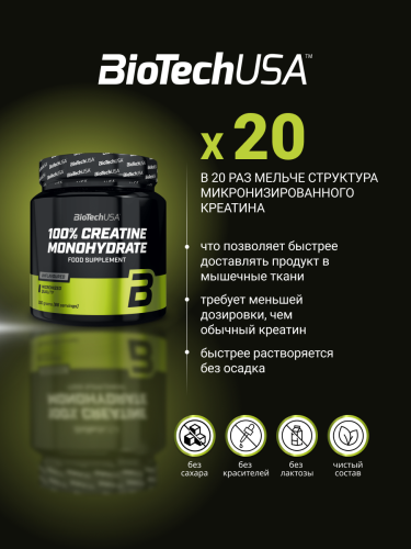 BioTechUSA 100 Creatinе Monohydrate 300 г. (Банка)